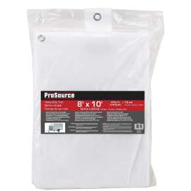 ProSource TW0810 Tarp, 10 ft L, 8 ft W, 10 mil Thick, Plastic, White
