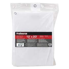 ProSource TW1220 Tarp, 20 ft L, 12 ft W, 10 mil Thick, Polyethylene, White
