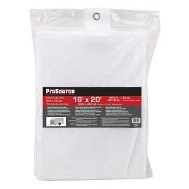 ProSource TW1620 Tarp, 20 ft L, 16 ft W, 10 mil Thick, Polyethylene, White