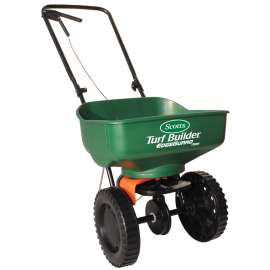 Scotts Turf Builder 76121 Mini Broadcast Spreader, 5000 sq-ft Coverage Area, 60 in W Spread, 23 lb Capacity