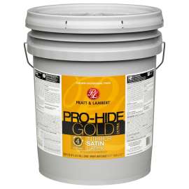 Pratt & Lambert Pro-Hide Gold Ultra Z9480 0000Z9480-20 Interior Paint, Satin, Bright White, 5 gal