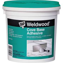 WELDWOOD 25053 Cove Base Construction Adhesive, Off-White, 1 qt Can