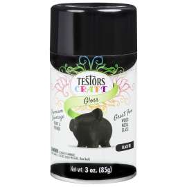 TESTORS 304352 Craft Paint, Gloss, Black Tie, 3 oz, Aerosol Can