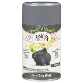TESTORS 304357 Craft Paint, Gloss, Storm Gray, 3 oz, Aerosol Can