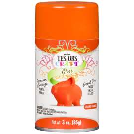 TESTORS 321200 Craft Paint, Gloss, Crushed Orange, 3 oz, Aerosol Can