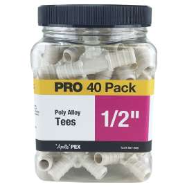 Apollo Valves PXPAT1240JR Pipe Tee, 1/2 in, Barb, Plastic, Black, 200 psi Pressure