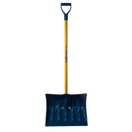 Mount Waldo Plastics 18SFSB Snow Shovel, 18 in W Blade, Steel Handle, Blue