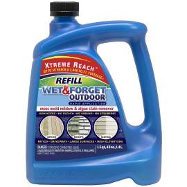 WET & FORGET 805048RF Outdoor Hose End Refill, 48 oz, Liquid, Characteristic, Clear Yellow