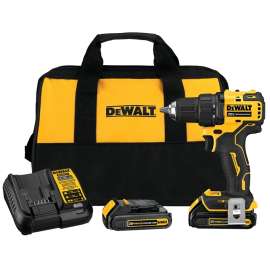 DeWALT 20V MAX ATOMIC DCD708C2 Compact Drill/Driver Kit, Battery Included, 20 V, 1.5 Ah, 1/2 in Chuck