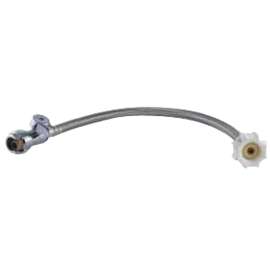 SharkBite 24686 Toilet Connector, Flexible, 1/2 in Inlet, Push-To-Connect Inlet, 7/8 in Outlet, Push Outlet, 16 in L