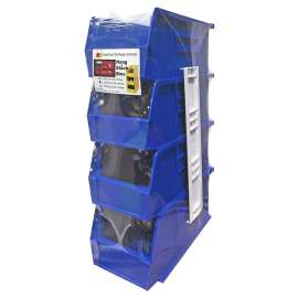 QUANTUM STORAGE SYSTEMS RQUS230BL Hang and Stack Bin, 30 lb Capacity, Polypropylene, Blue, 11 in L, 5-1/2 in W