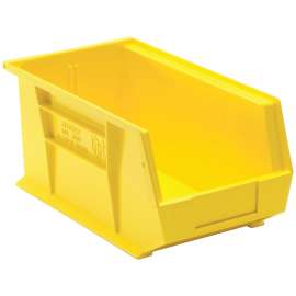 QUANTUM STORAGE SYSTEMS RQUS240YL Hang and Stack Bin, 60 lb Capacity, Polypropylene, Yellow, 14-3/4 in L, 7 in H