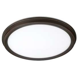 ETI FMNL-11IN-900LM-8-CP3-SV-TD-ORB Flush-Mount Light, 120 V, 14 W, 2-Lamp, LED Lamp, 900 Lumens Lumens, Black Fixture