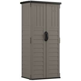 Suncast BMS1250SB Vertical Shed, 22 cu-ft Capacity, 2 ft 8-1/4 in W, 2 ft 1-1/2 in D, 6 ft H, Resin, Stoney