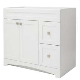 Foremost Monterrey Series MXWV3621 Vanity, Flat White, 2-Drawer
