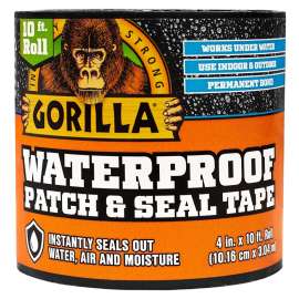 Gorilla 4670002 Patch and Seal Tape, 10 ft L, 4 in W, Black