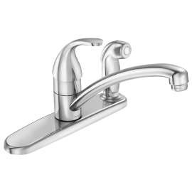 Moen Adler Series 87605 Kitchen Faucet, 1.5 gpm, 3-Faucet Hole, Metal, Chrome Plated, Deck Mounting, Lever Handle