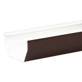 Amerimax T1573 Contemporary Gutter, 10 ft L, 5 in W, Vinyl, Brown