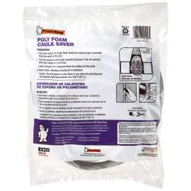 Frost King C22H Caulk Saver, 1/2 in Dia, 20 ft L, Polyfoam, Gray