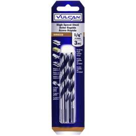 Vulcan 231411OR Jobber Length Drill Bit, 1/4 in Dia, 4 in OAL, 3-Flat Shank