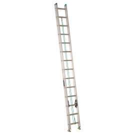 Louisville AE4228PG Extension Ladder, 225 lb, 28-Step, 1-1/2 in D Step, Aluminum