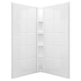 Sterling Intrigue Series 72044100-0 Shower Wall Set, 39 in L, 39 in W, 74-1/8 in H, Vikrell, High-Gloss, White