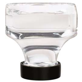 Amerock Glacio Series BP36653CBBR Cabinet Knob, 1-5/16 in Projection, Glass/Zinc, Black Bronze/Clear