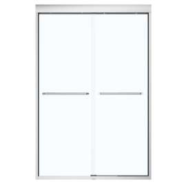 MAAX Aura 135663-900-305 Sliding Shower Door, Clear Glass, Tempered Glass, Semi Frame, 2-Panel, Glass, 1/4 in Glass