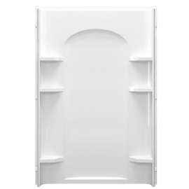 Sterling Ensemble 72222100-0 Shower Back Wall, 72-1/2 in L, 48 in W, Vikrell, High-Gloss, Alcove Installation, White
