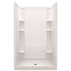 Sterling Ensemble 72122100-0 Shower Back Wall, 72-1/2 in L, 48 in W, Vikrell, High-Gloss, Alcove Installation, White