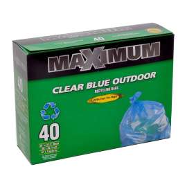 MAXIMUM 26040 Recycling Bag, Clear Blue