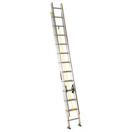 Louisville AE3224 Extension Ladder, 286 in H Reach, 250 lb, 1-1/2 in D Step, Aluminum