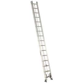 Louisville AE2200 Series AE2232 Extension Ladder, 31 ft 5 in H Reach, 300 lb, 32-Step, 1-1/2 in D Step, Aluminum