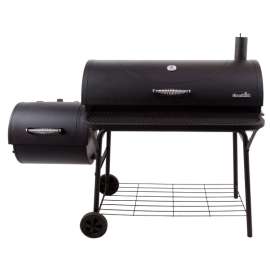 Char-Broil 21201571 Deluxe Offset Charcoal Smoker Grill, 3 -Grate, 925 sq-in Primary Cooking Surface, Black, Steel Body