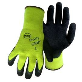BOSS 8439NL Insulated Gloves, L, Knit Wrist Cuff, Acrylic/Latex Palm, High-Visibility Green