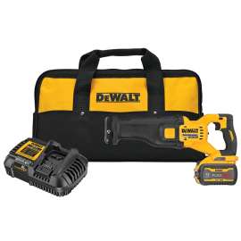 DeWALT DCS389X1 Brushless Reciprocating Saw Kit, Battery Included, 60 V, 9 Ah, 1-1/8 in L Stroke, 0 to 3000 spm