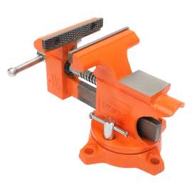 PONY 24545 Bench Vise, 3 in Jaw Opening, 4-1/2 in W Jaw, 2-5/8 in D Throat, Cast Iron, Pipe Jaw