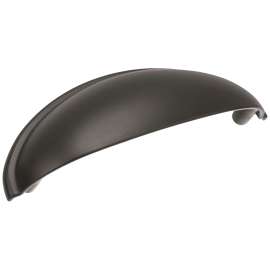 Amerock Cup Pulls Series BP22094FB Cabinet Pull, 3-11/16 in L Handle, 1-1/4 in H Handle, 1-1/8 in Projection, Zinc