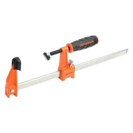 JORGENSEN 3712 Bar Clamp, 600 lb, 12 in Max Opening Size, 2-1/2 in D Throat, Steel Body