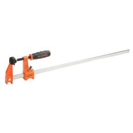 JORGENSEN 3724 Medium-Duty Bar Clamp, 600 lb, 24 in Max Opening Size, 2-1/2 in D Throat, Steel Body