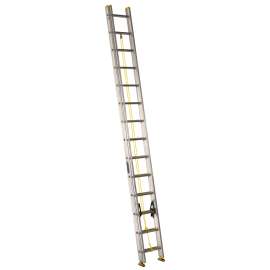 Louisville AE3200 Series AE3228 Extension Ladder, 27 ft 7 in H Reach, 250 lb, 28-Step, 1-1/2 in D Step, Aluminum