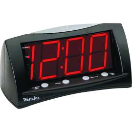 Westclox 66705 Alarm Clock, LED Display, Black Case