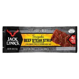 Jack Link's 10000021185 Beef Steak Strip, Teriyaki Flavor, 0.9 oz Pack