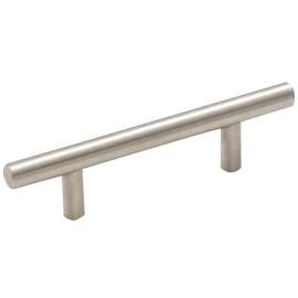 Amerock Bar Pulls Series BP19010CSG9 Cabinet Pull, 5-3/8 in L Handle, 1-3/8 in Projection, Carbon Steel, Sterling Nickel