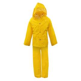 BOSS 3PR0300YX Rain Suit, XL, PVC, Yellow, Detachable Collar