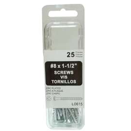 Amerimax L0615 Wood Screw, 1-1/2 in L, Zinc