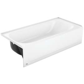 BOOTZ Aloha 011-4365-00 Bathtub, 39 gal Capacity, 60 in L, 30 in W, 14-1/4 in H, Steel, White, Porcelain-Coated