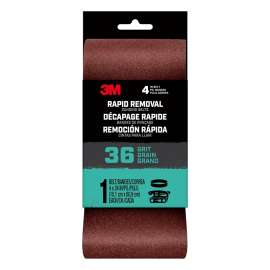 3M 27382 Sanding Belt, 4 in W, 36 in L, 36 Grit, Aluminum Oxide Abrasive