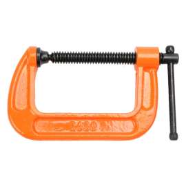 PONY 2630 Classic C-Clamp, 800 lb Clamping, 3 in Max Opening Size, 2 in D Throat, Ductile Iron Body, Orange Body