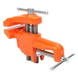 PONY 13025 Light-Duty Vise, 2-1/2 in Jaw Opening, 3 in W Jaw, 1-1/2 in D Throat, Cast Iron, Clamp-On Jaw